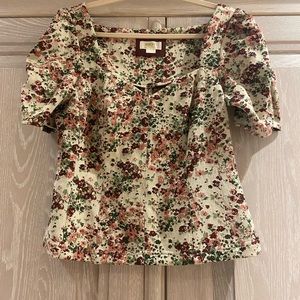 Maeve by Anthropologie floral brocade puff sleeve top - 12